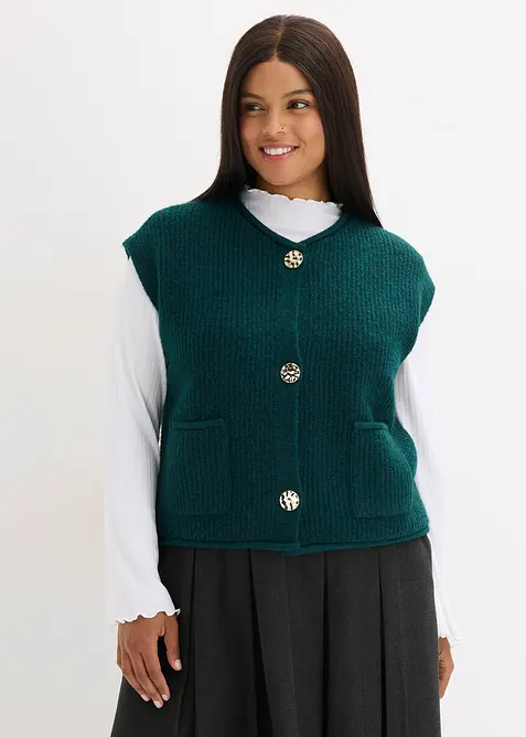Gilet in maglia con bottoni decorativi, bonprix