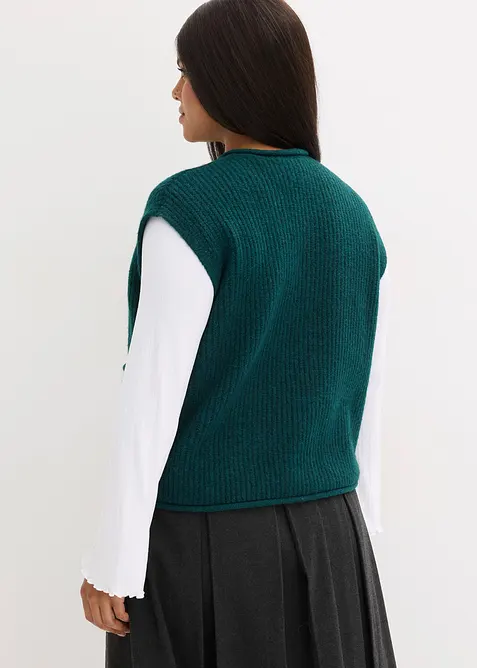 Gilet in maglia con bottoni decorativi, bonprix