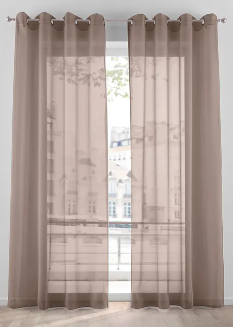 Tenda trasparente in voile leggero (pacco da 1), bonprix