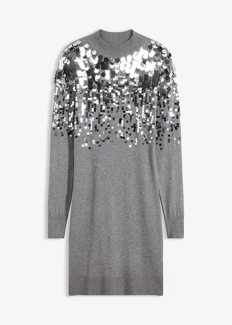 Abito in maglia con paillettes, bonprix