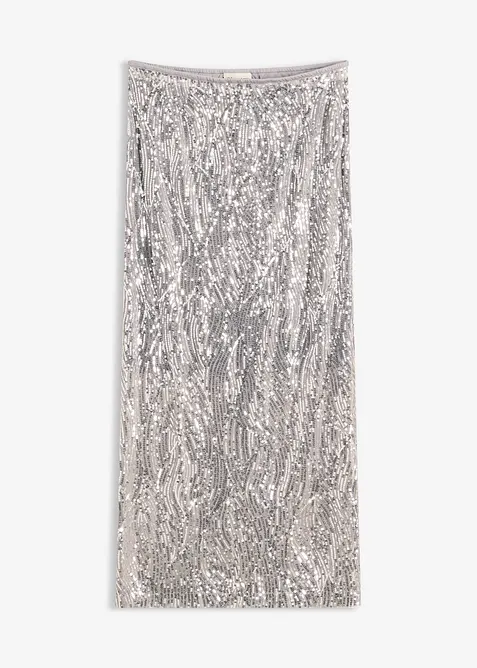 Gonna midi di paillettes, bonprix
