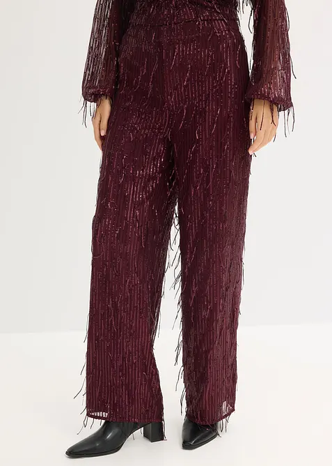Pantaloni con paillettes e frange, bonprix