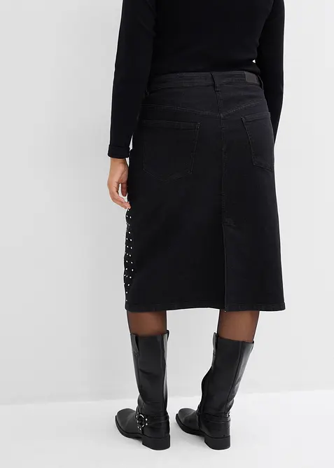 Gonna di jeans con strass, bonprix