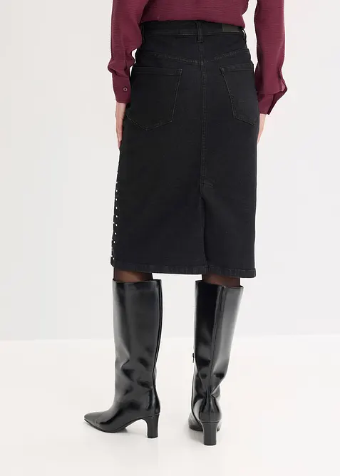 Gonna di jeans con strass, bonprix