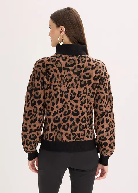 Maglione con mezza zip, bonprix