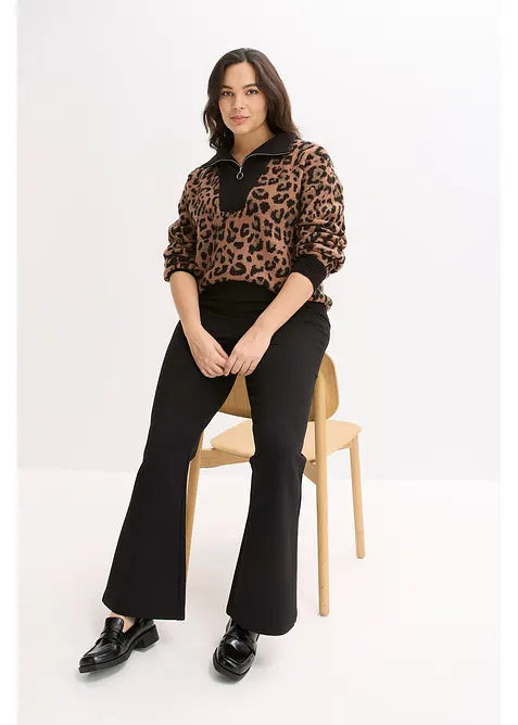 Maglione con mezza zip, bonprix