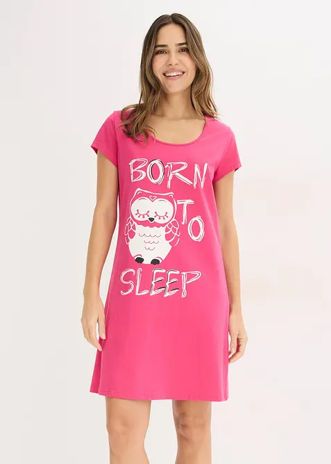 Camicia da notte corta in puro cotone, bonprix