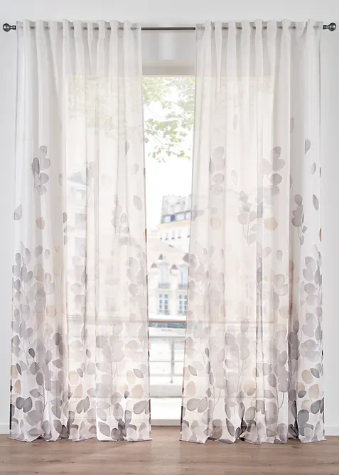 Tenda trasparente con stampa (pacco da 1), bonprix