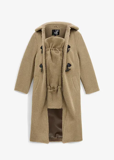 Cappotto prémaman in pile teddy 3 in 1 con inserto babywearing, bonprix