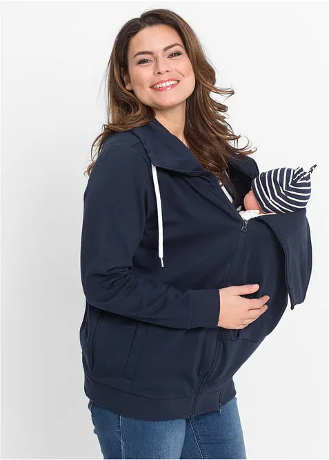 Felpa prémaman con zip e inserto babywearing 3 in 1, bonprix