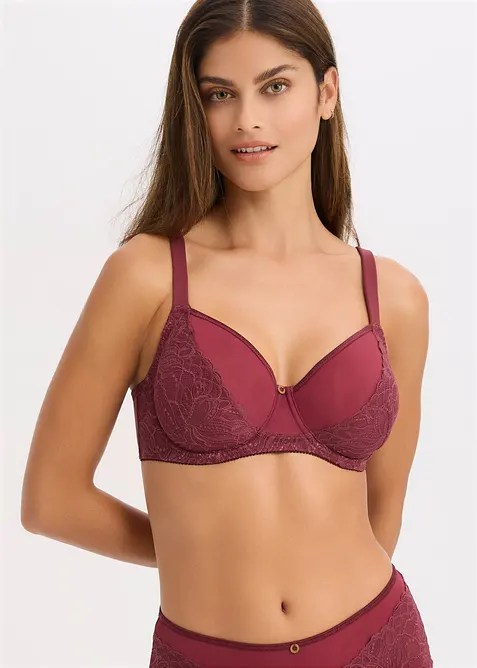 Reggiseno con ferretto e pizzo delicato, bonprix