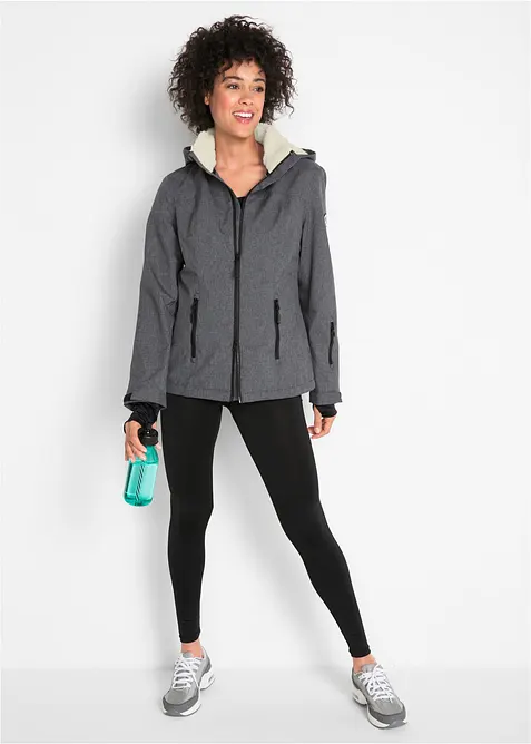 Giacca tecnica outdoor con pile teddy, impermeabile, bonprix