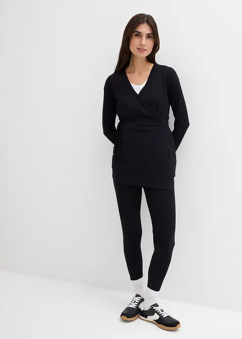 Maglia incrociata e leggings pr&eacute;maman (set 2 pezzi), bonprix