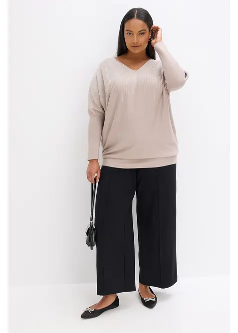 Maglione in filato fine con strass, bonprix