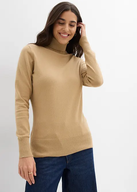 Maglione a collo alto in filato fine, bonprix