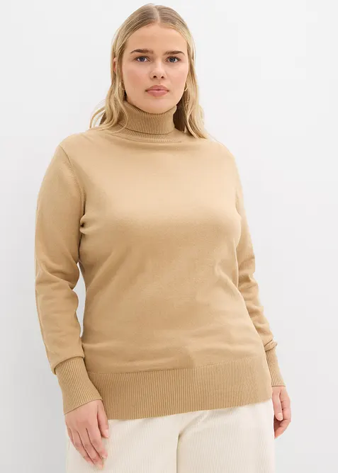 Maglione a collo alto in filato fine, bonprix