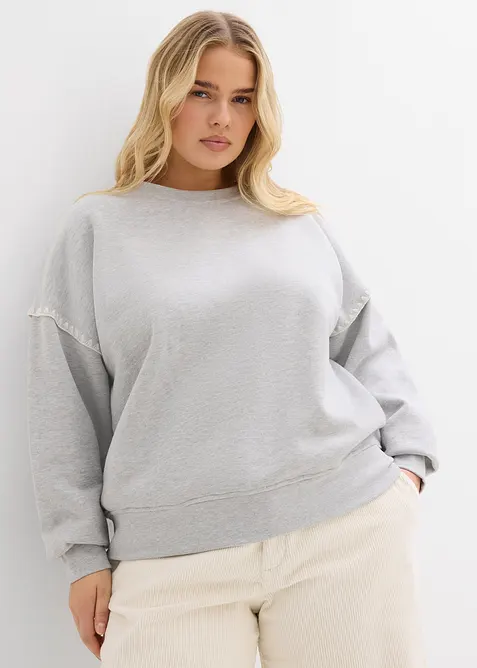 Felpa oversize in misto cotone, bonprix