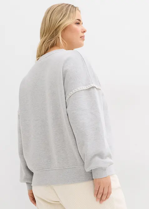 Felpa oversize in misto cotone, bonprix