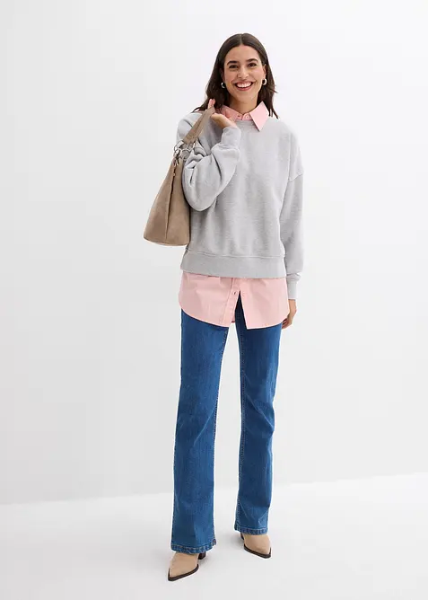 Felpa oversize in misto cotone, bonprix