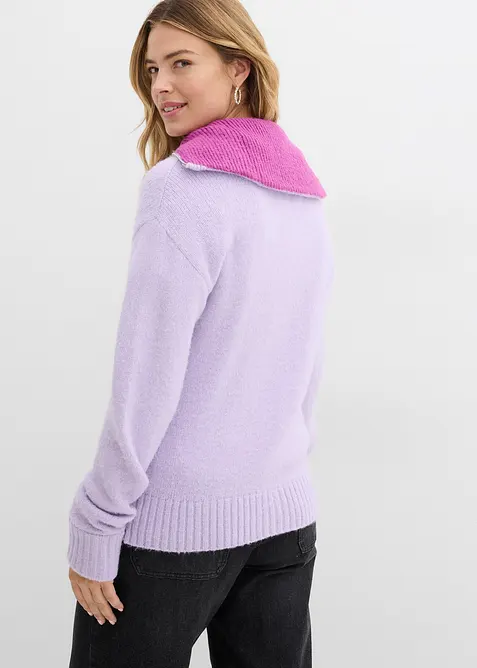 Maglione con collo alto e zip, bonprix