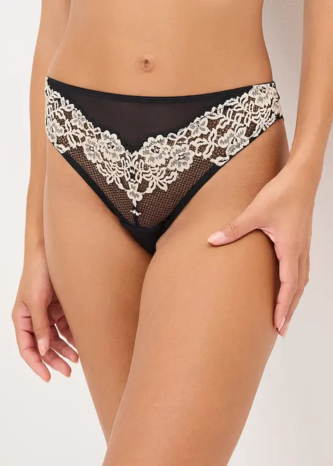 Perizoma in pizzo bicolore, bonprix