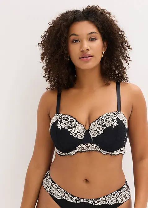 Reggiseno a balconcino in pizzo bicolore (pacco da 2), bonprix