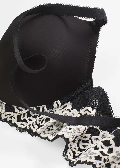 Reggiseno con coppe preformate e pizzo bicolore, bonprix