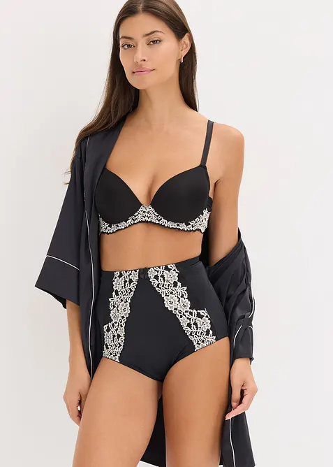 Reggiseno con coppe preformate e pizzo bicolore, bonprix
