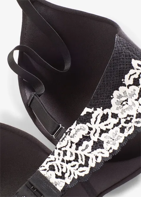 Reggiseno senza ferretto con coppe preformate, cotone biologico e pizzo, bonprix