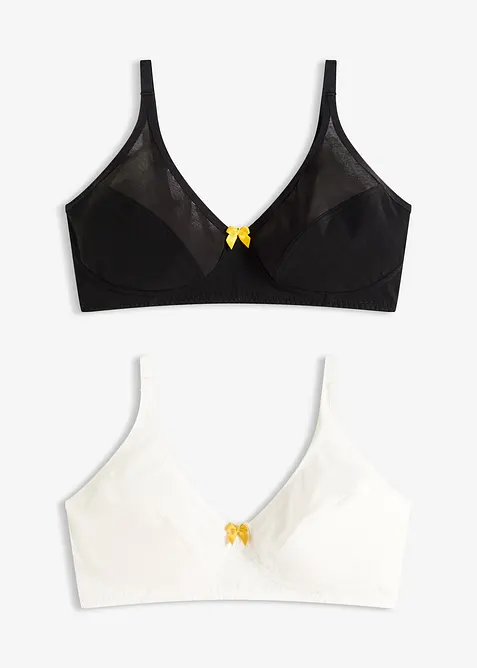 Reggiseno senza ferretto con cotone (pacco da 2), bonprix