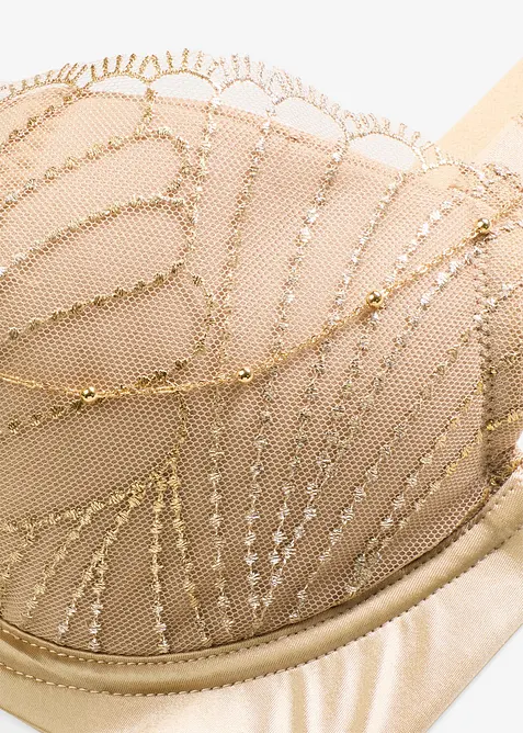 Reggiseno con coppe preformate, ricamo delicato e catenella rimovibile, bonprix