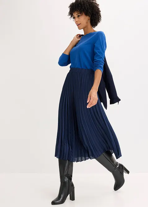 Maglia con scollo ondulato in punto di Roma, bonprix