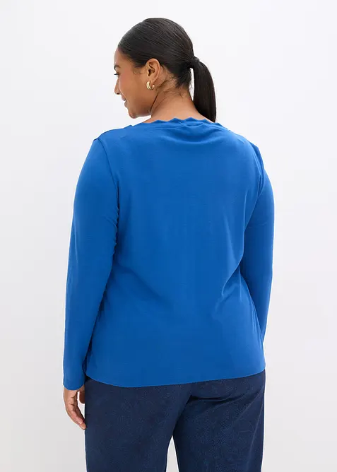 Maglia con scollo ondulato in punto di Roma, bonprix