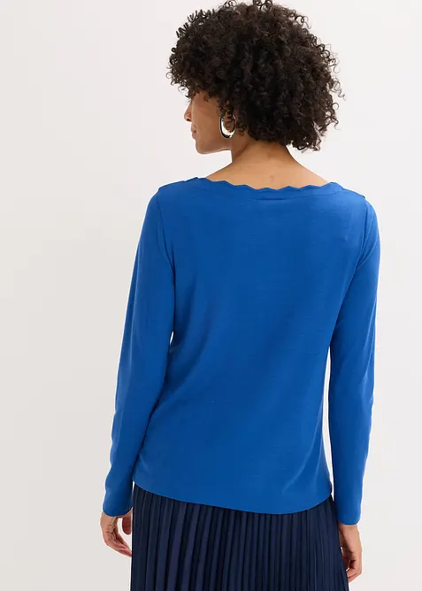 Maglia con scollo ondulato in punto di Roma, bonprix