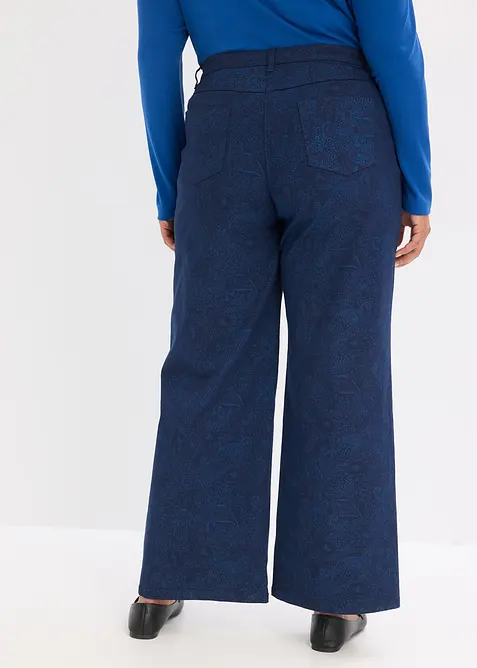 Pantaloni a gamba larga in stretch di cotone, bonprix