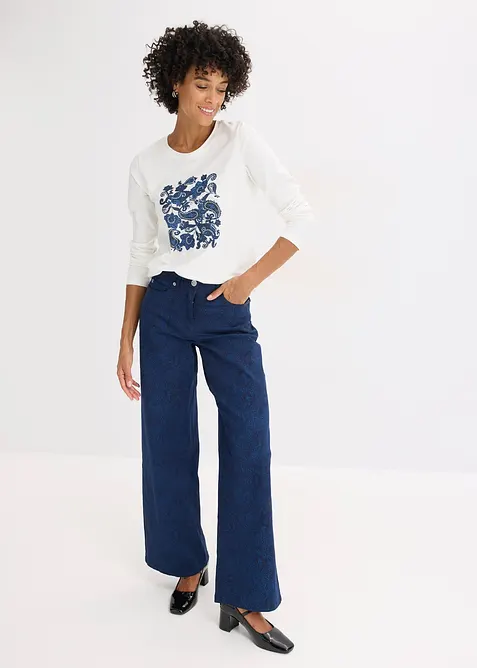 Maglia a maniche lunghe con stampa, bonprix