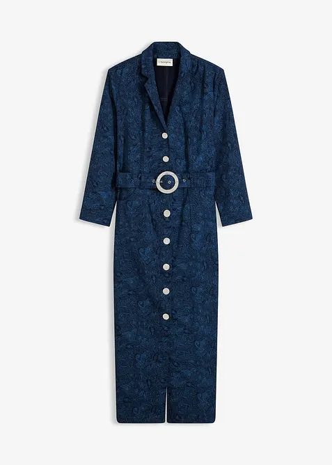 Abito in twill con cintura (set   2 pezzi), bonprix