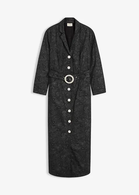 Abito in twill con cintura (set   2 pezzi), bonprix