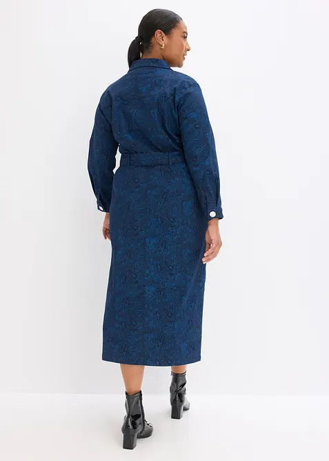 Abito in twill con cintura (set   2 pezzi), bonprix