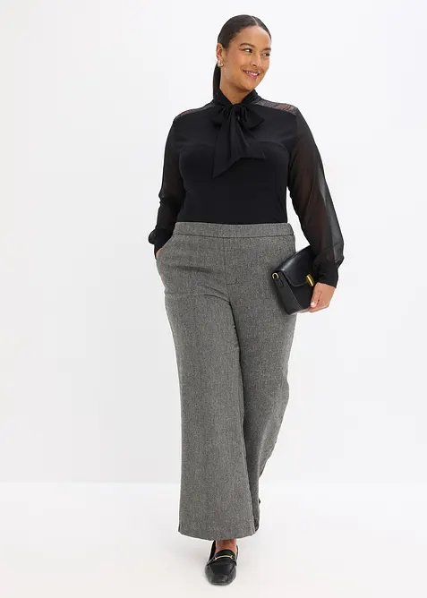 Maglia con fiocco e pizzo, bonprix