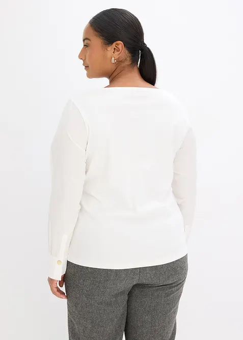 Maglia di cotone con maniche lunghe in popeline, bonprix