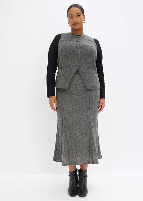 Gonna godet effetto tweed, bonprix