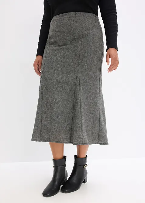 Gonna godet effetto tweed, bonprix