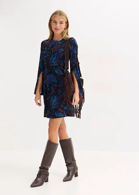 Miniabito in velluto fluente, bonprix