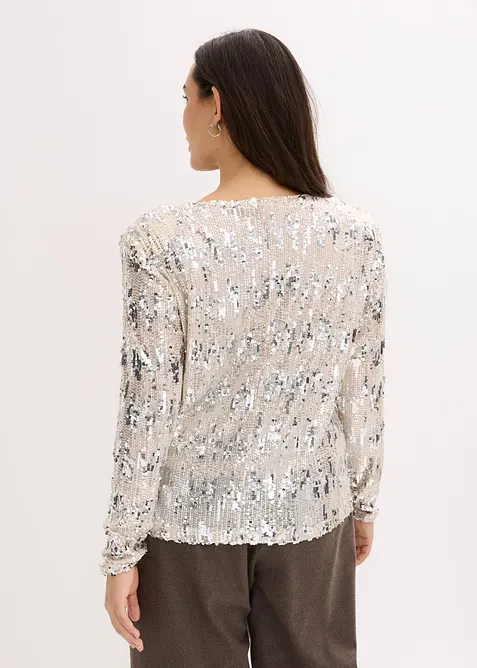 Maglia a maniche lunghe con paillettes, bonprix
