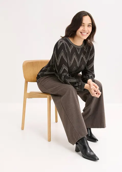 Maglione in filato fine con effetto glitterato, bonprix