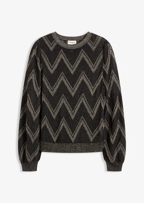 Maglione in filato fine con effetto glitterato, bonprix