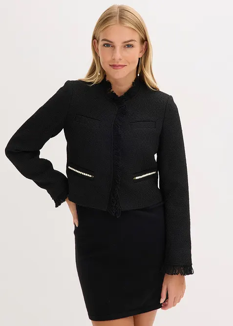 Blazer cropped in boucl&eacute;, bonprix