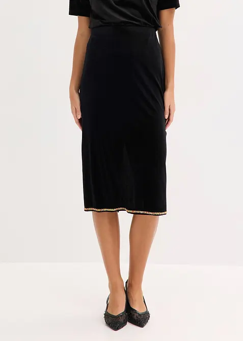 Gonna midi con strass, bonprix