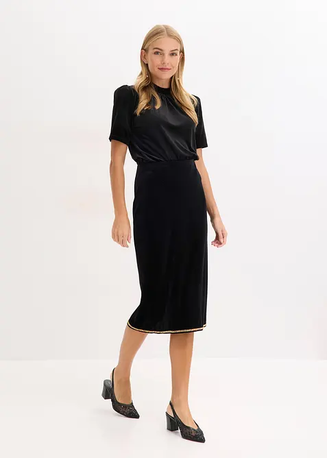 Gonna midi con strass, bonprix